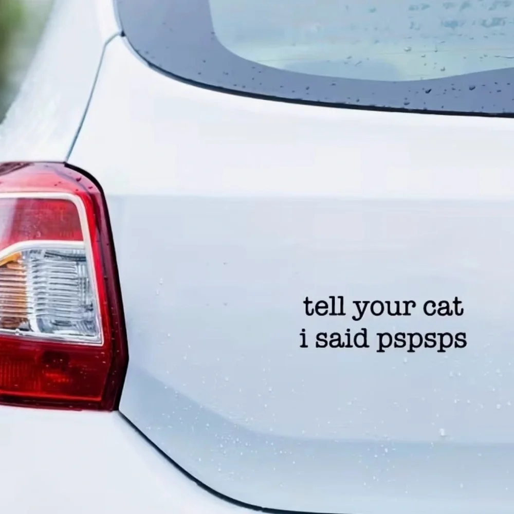 New Funny Cat Car Decal Sticker - Black/White 